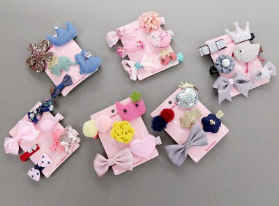 6pz/5pz Del bambino Tornante clip di Capelli Della Ragazza dell'arco Del Fiore mini Barrettes stella Bambini infante noi