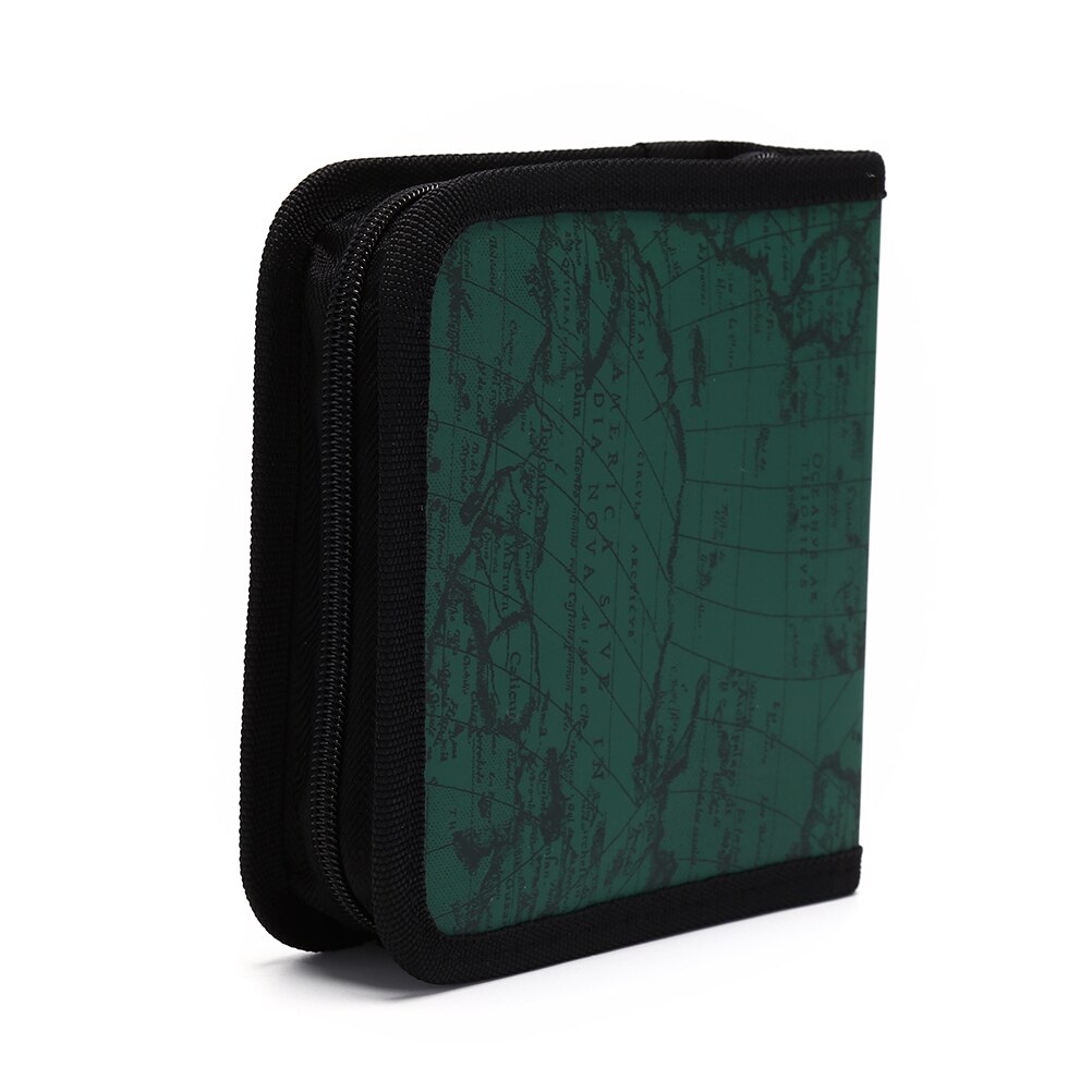 40 Disc CD Holder DVD Case Storage Wallet VCD Organizer Faux Leather Bag CD VCD DVD Discs Storage Holder Case Wallet: Green