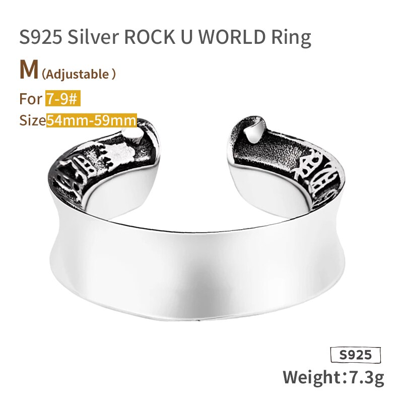 925 sterlina d'argento aperto anelli per uomo e donna Vintage ▾ Lettere Romane dei monili di modo mygrillz: mezzo