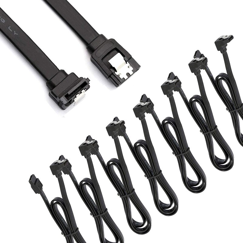 12-Pack 90 Degree Right Angle Cable Matters Straight SATA III 6.0 Gbps SATA Cable Black - 16 Inches: Default Title