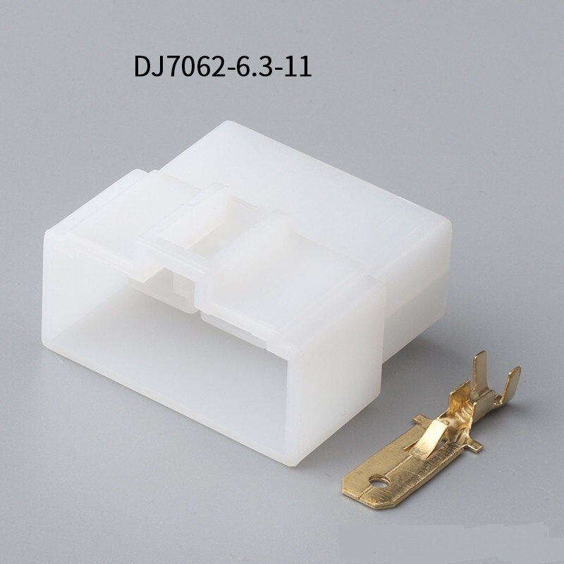 100 Sets 6 Pin 6.3 Series PA66 Female And Male Electric Plug Connector DJ7062-6.3-11 DJ7062-6.3-21: male full set