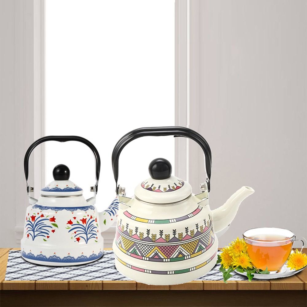 Waterkoker Emaille Emaille Theeketel Europese Stijl 2.5L Theepot Geen Fluiten Comfortabel Handvat Waterkan Restaurant