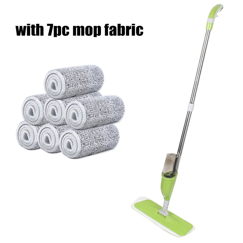 Spray Mop Magic Clean Mop Windows Wooden Floor Ceramic Tile Automatic Home kitchen Bathroom Cleaning Tools Household: Green-7cloth