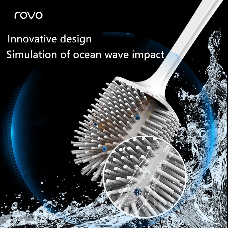 ROVO Intelligent brosse de toilette électrique Rechargeable puissant longue poignée brosse de toilette pour 35s désinfection stérilisateur