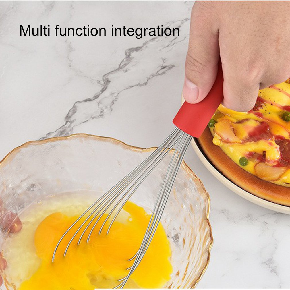 11" Flat Silicone Whisk Wires Silicone Whisk For Mixing Whisk Shaking And Cooking Zero Waste Whisk