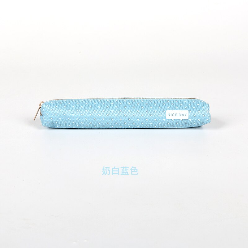 Colorful School Pencil Cases Pencil Bag Stationery for Girls Cute Fabric Pencil Case: Sky Blue