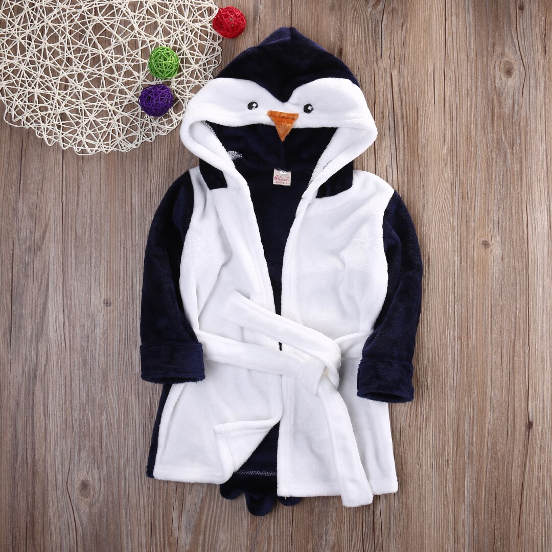 6M-5Y Animal Badjas Hooded Badhanddoek Voor Peuter Kids Baby Meisjes Jongens Gewaden Met Riem Winter Warmer Kleding