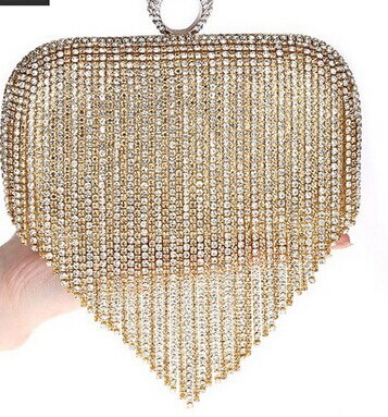 Kvinner kveldsveske fest bankett glitter bag for kvinner jenter bryllup clutches veske kjede skulderveske bolsas mujer: Vi-gd