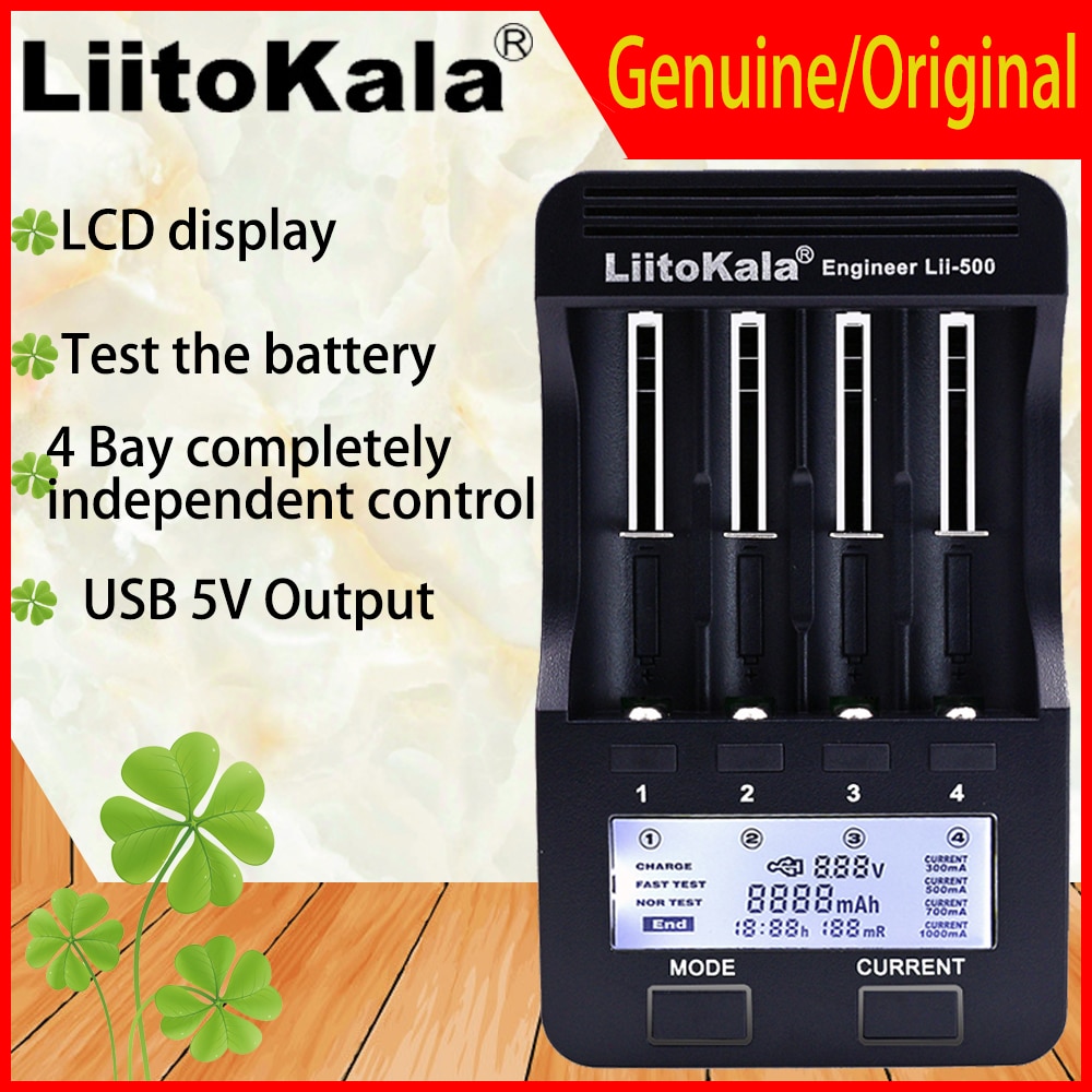 Echte/Originele Liitokala Lii500 18650 Battery Charger Ondersteuning Batterij Controleren Test Opladen/Ontladen Voor 18650 Aa Aaa Nimh