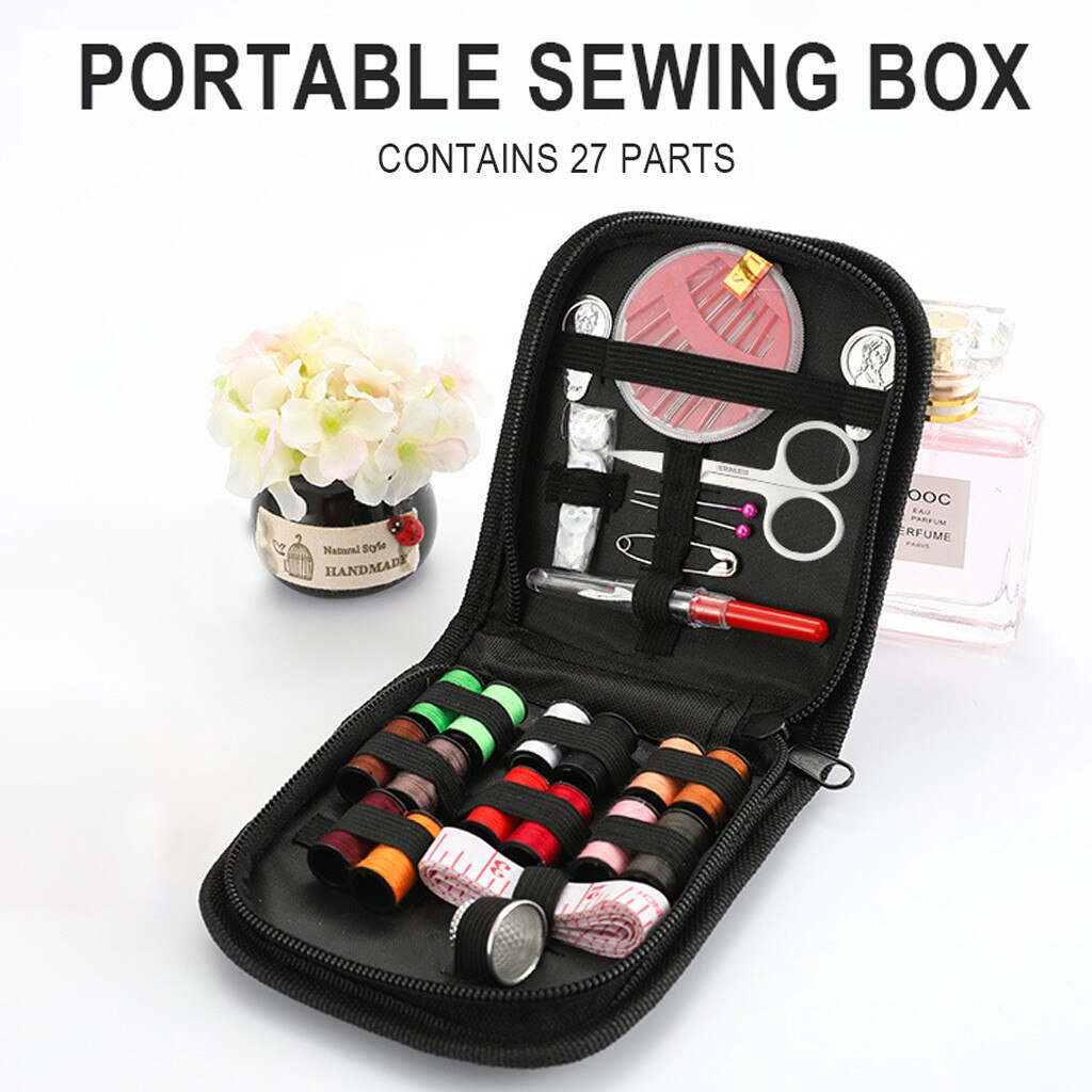 Sewing Kits DIY Multi-function Sewing Box Set for Hand Quilting Stitching Embroidery Thread Sewing Accessories 46/27 Pcs: 27pcs