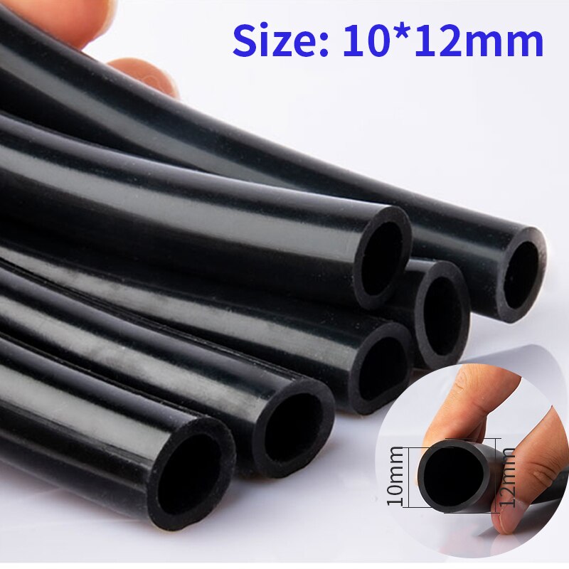 Tubo de silicona negra para riego de jardín, manguera de goma aislante de Grado Industrial, piezas de automóvil negras, identificación Universal de 3mm ~ 10mm: 5m-10x12mm