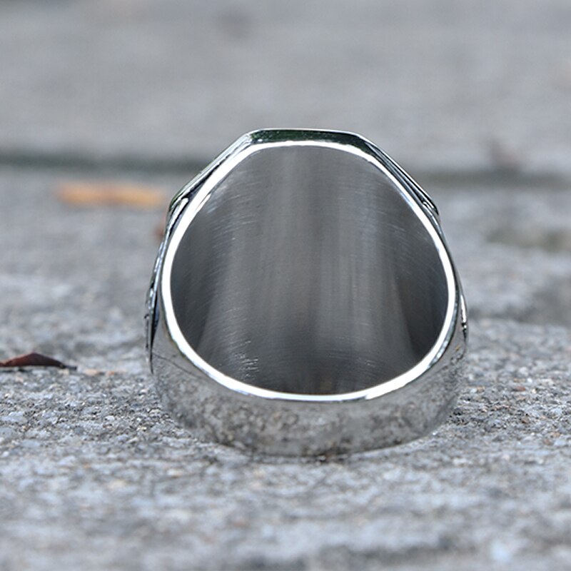 Gothic Slavic Perun Axe Biker Ring Men's Stainless Steel Punk Biker Rings Male Viking Slavic Perun Axe Ring