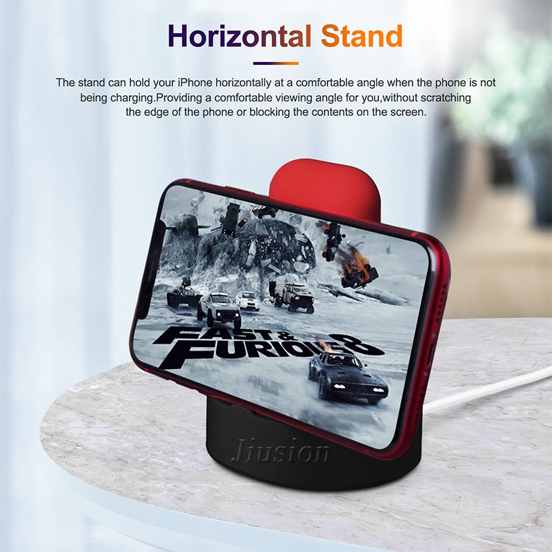 2 in1 silikone oplader holder til apple watch/iphone/airpods 1 2 ladestation hurtig oplader induktion dock iphone tilbehør