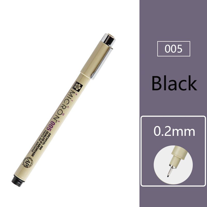 Waterproof Sketch Micron Comics Art Marker Pen Pigment Liner Water Based Drawing Handwriting School Office Japanese Stationery: 005
