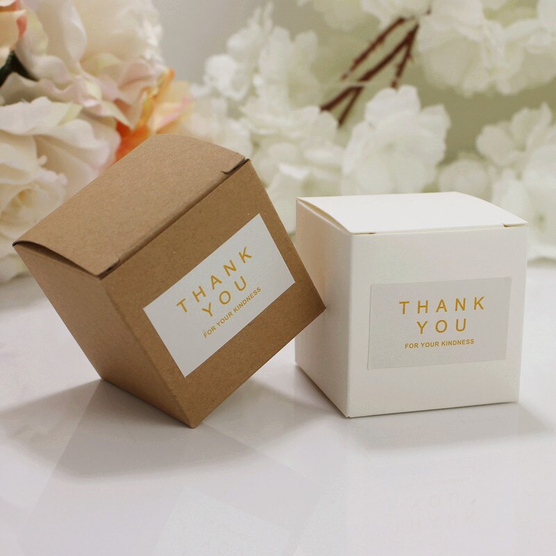 10 Uds pequeño cuadrado de papel Kraft caramelo caja de boda dulces bolsas porta de de boda cajas de papel envoltorio para Chocolate