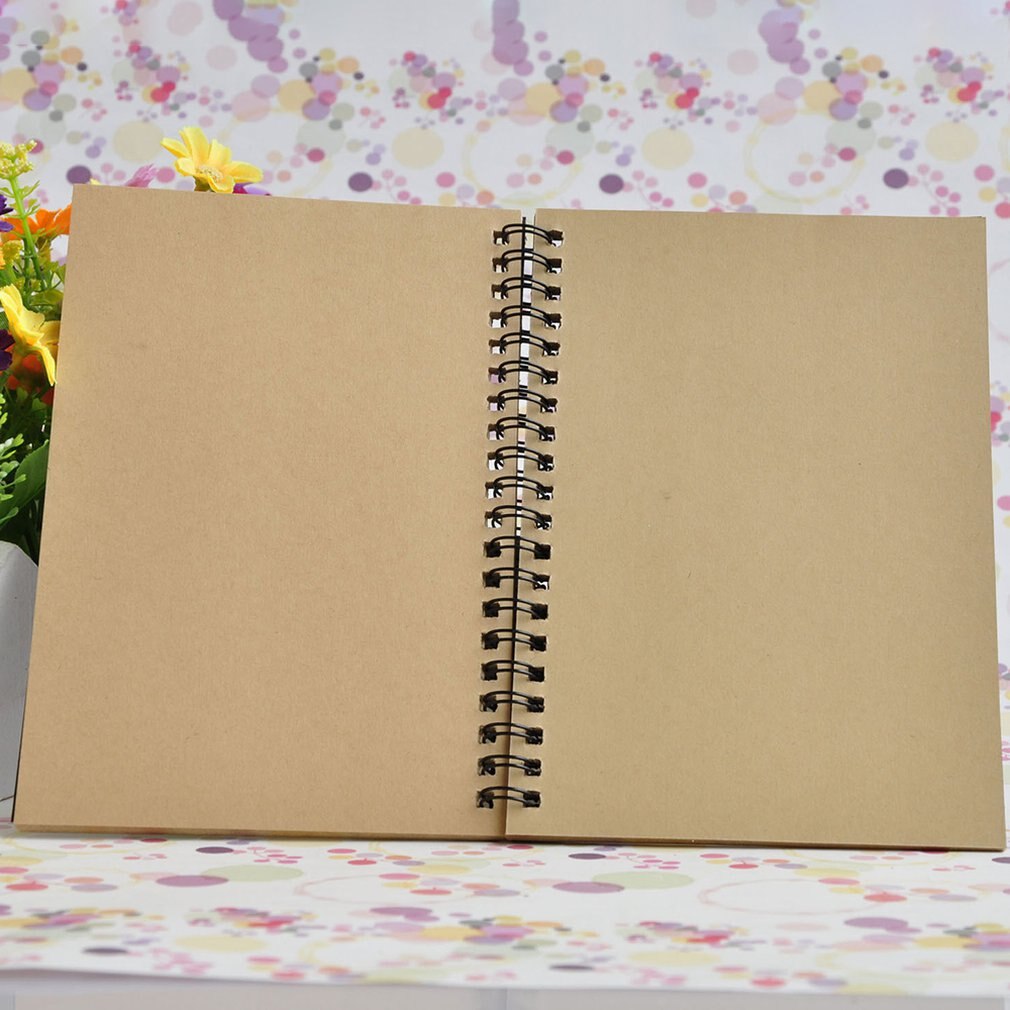 Vintage Kraftpapier Schetsboek Doodle Blanco Notebook Coil Notebook Creatieve Tekening Schilderen Notebook: B