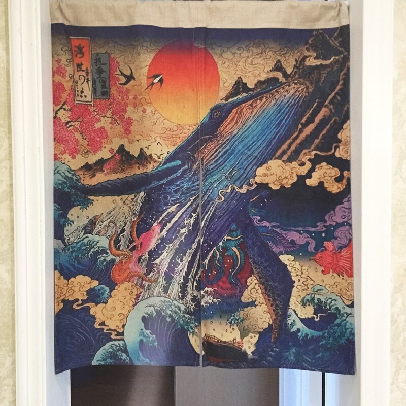 MYRU Japanese Ukiyo-e maid Feng Shui door curtain bedroom half curtain bedroom restaurant door curtain