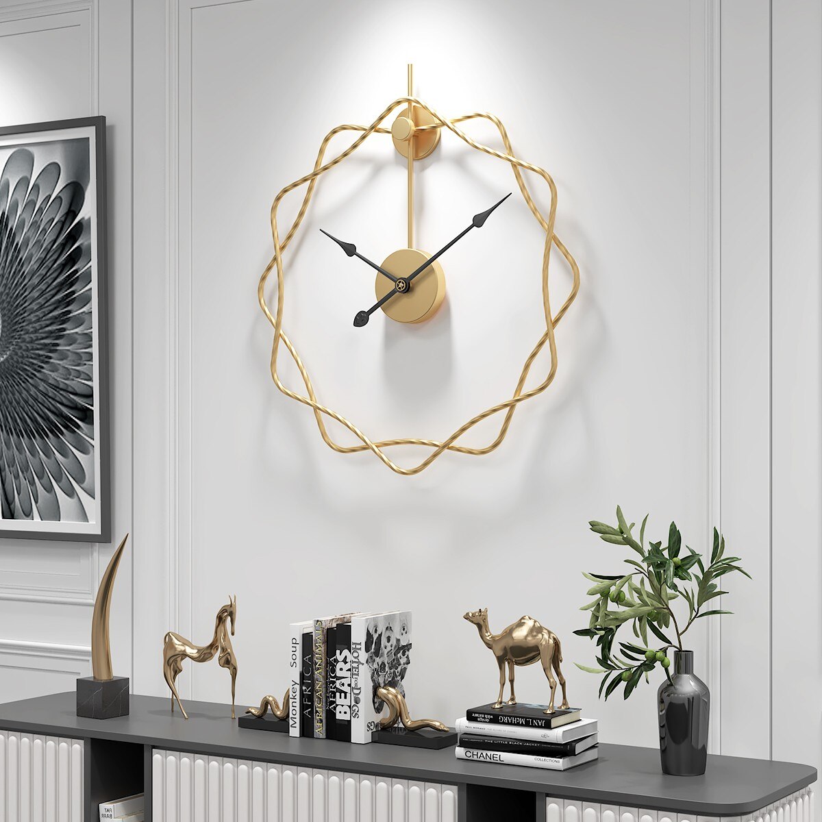 50cm butikk stille veggklokker moderne klokker til hjemmekosekontor i europeisk stil hengende veggklokker horloge murale