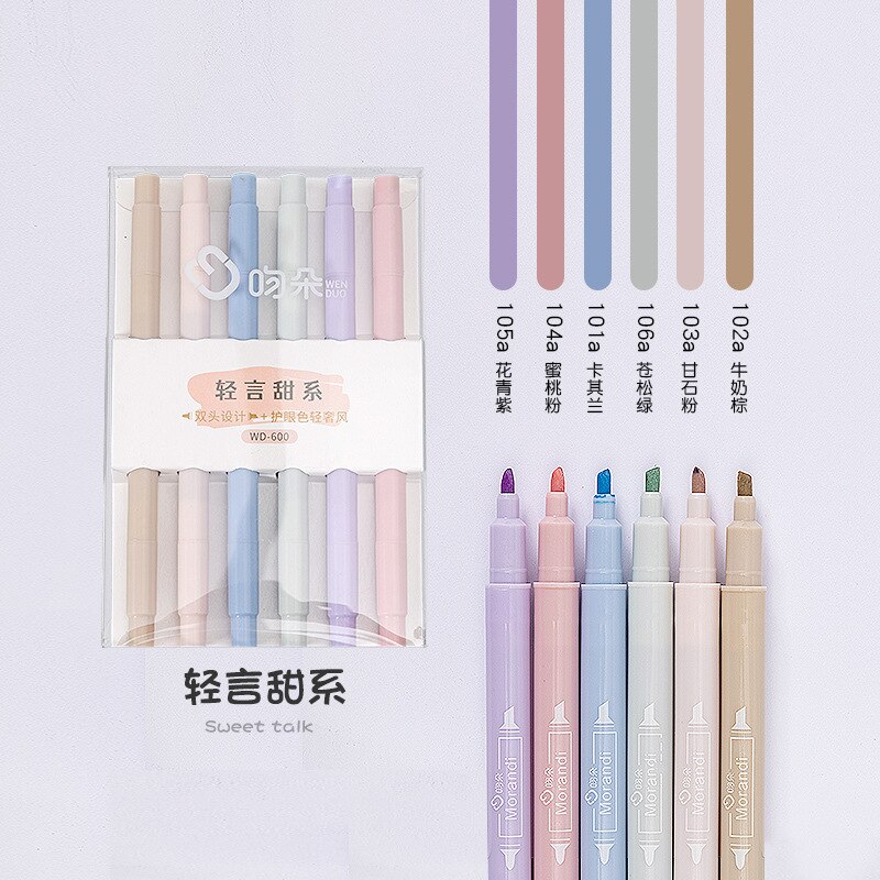 Mr. Pen - Dual Tip Markeerstiften, Vintage Kleuren, 8 Pack, Fijne & Beitel Tip, Highlighter, Diverse Kleuren, Leuke Markers