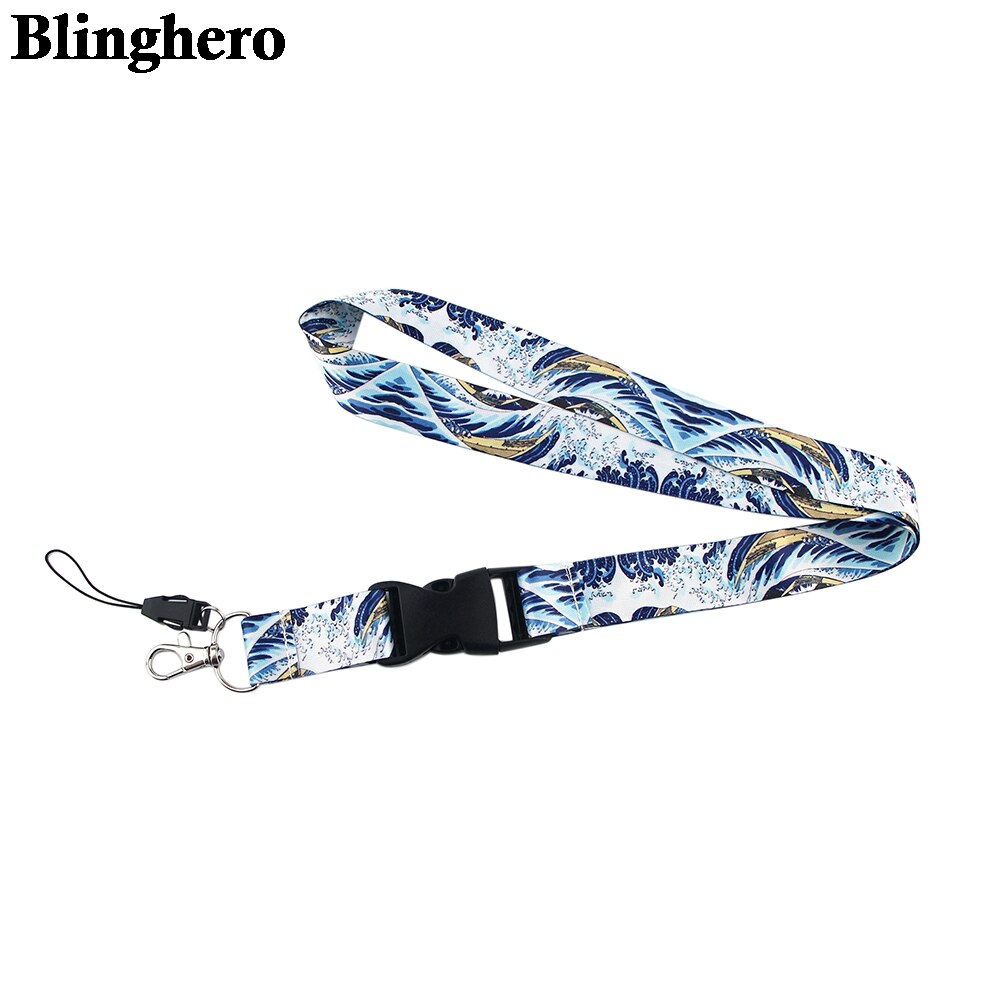 CB342 Wave Lanyard Neck Strap Art Olieverf Lanyards Bus Id Naam Werkkaart Badge Houder Accessoires Decoratie