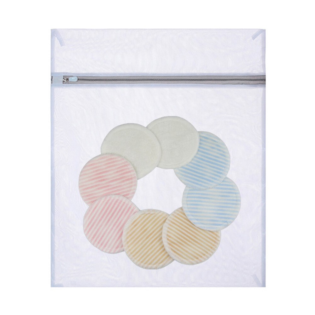 12Pcs Facial Doekjes Reinigen Herbruikbare Wasbare Ronde Zachte Bamboevezel Make-Up Remover Pad Cosmetica Tool Reizen Universele Scrub