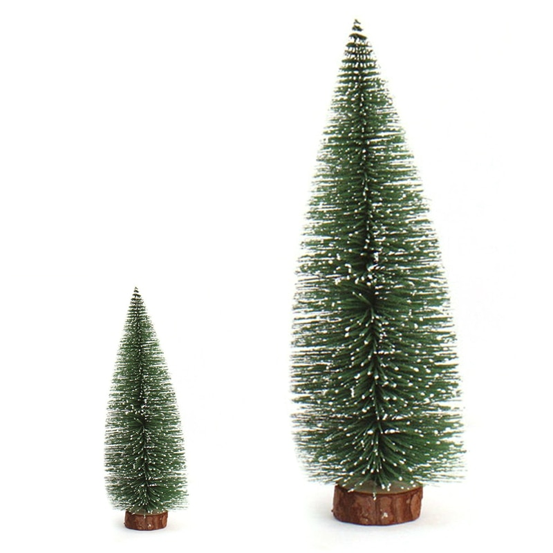 2x mini juletræ et lille fyrretræ placeret i skrivebordet juledekoration til hjemmet xmas (10cm & 20cm)