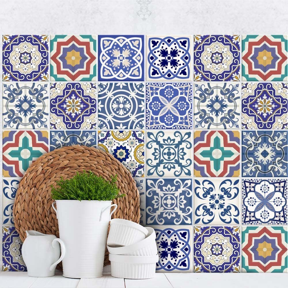 Pack 36 carrelage taille 10 X10 cm-fabriqué en italie PVC salle de bain & cuisine-fantaisie Baroque