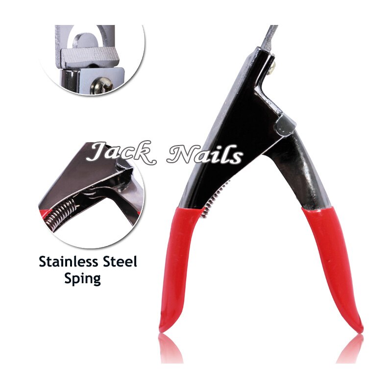 False Nail Tips Cutter,Red Stainless Steel Nail Edge Clipper Acrylic Scissors,Manicure Pedicure Nail Tools