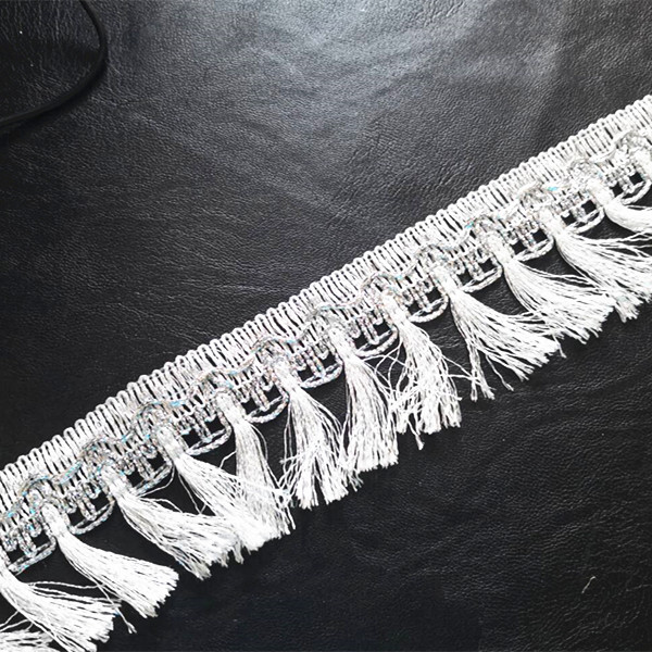 1 metro de borlas doradas/Plateadas, flecos, recorte de encaje, bricolaje, desacortado, Material, 6cm de ancho, adornos de costura de encaje: 6cm silver
