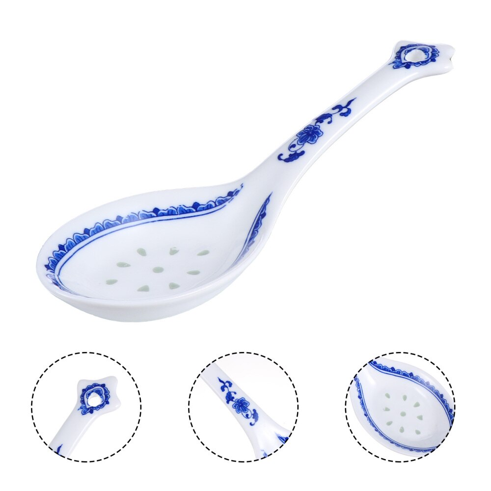 Cuchara sopera de cerámica para cocina, para exteriores, restaurante, hogar, 1 ud.: Camellia