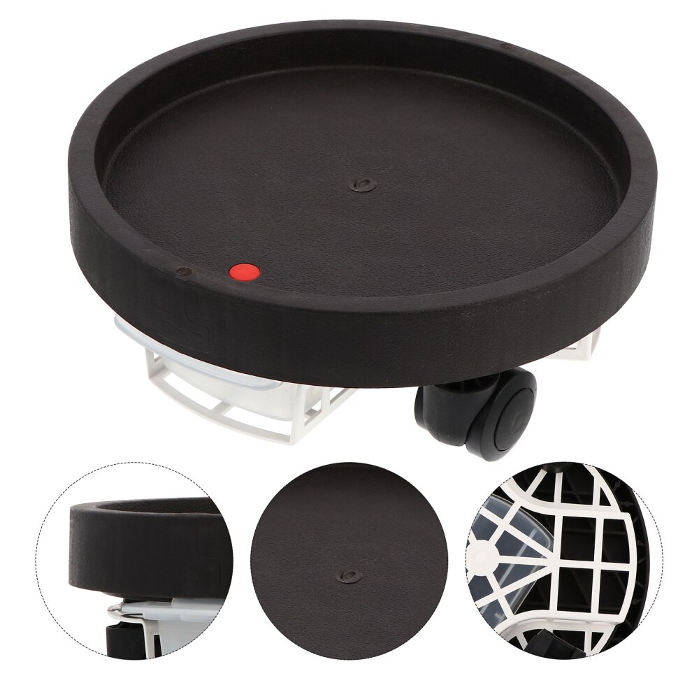 Planter Plant Stand with Wheels Rollers Flower Pot Mover Tray Easy Moving Pallet: Black