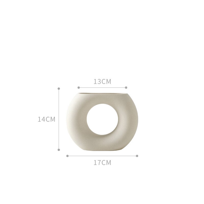 Jarrón de cerámica de estilo nórdico para decoración del hogar, maceta de cerámica blanca para decoración del hogar, jarrones de arte, artesanías,: B