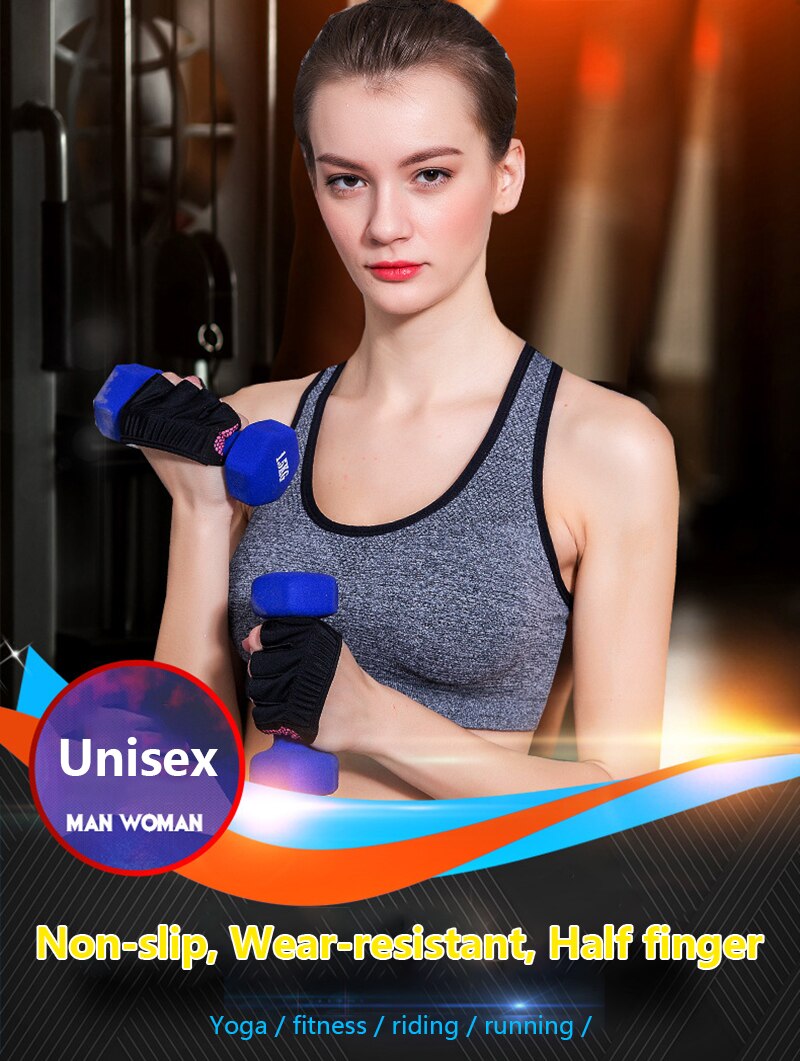 Gym Fitness Half Four Finger Gloves Men Women Glove Power Weight Lifting Bodybuilding Hand Non-Slip Protection Fitness Exercise
