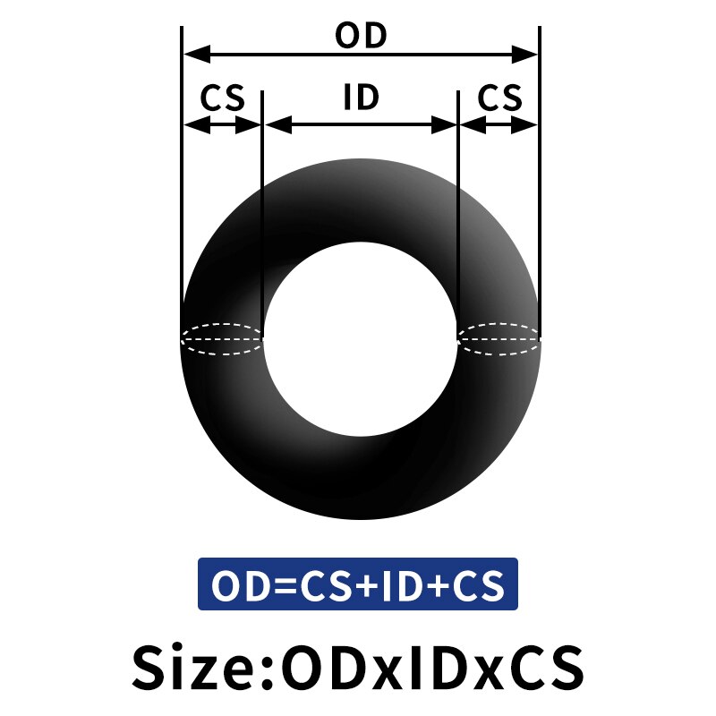 5 teile/los Gummi Schwarz NBR CS3.1mm OD51/54/55/56/57/58/60/ 65/68/70mm O Ring Dichtung Öl beständig wasserdicht