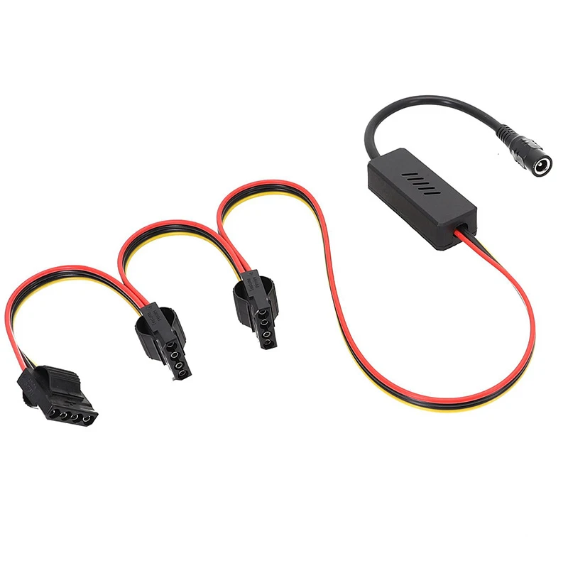 Adaptador DC 5525 a Sata Molex Cable de disco duro enchufe a 2 3 4 IDE 1x2x3x4xSATA Cable línea 12V a conector de conexión grande de 4 pines: Marrón