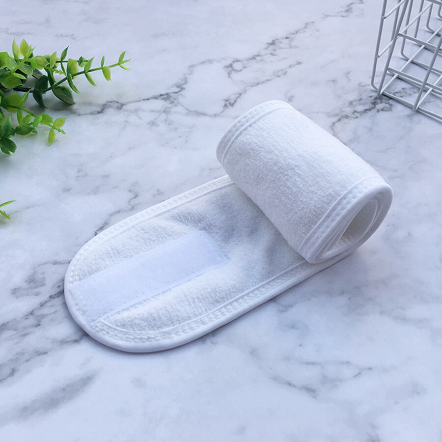 Spa pandebånd justerbart bredt hårbånd yoga sved hårbånd wrap til kvinder dame pandebånd makeup remover tilbehør: Hvid