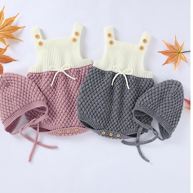 Milancel baby bodysuit gebreide baby meisjeskleding effen peuter jongens eendelig