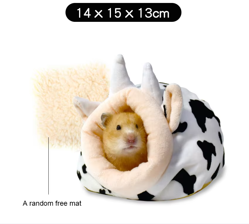 Gaiola para hamster, cama macia e quente para animais de estimação, rede para ratos, porco, esquilo, casa de inverno, ninho de veludo, cama quente para dormir, itens pequenos para animais de estimação: camouflage