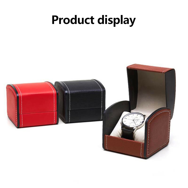 Cajas de reloj simples de de cuero Artificial caja de joyería cuadrada caja de relojes portátil Durable vitrina