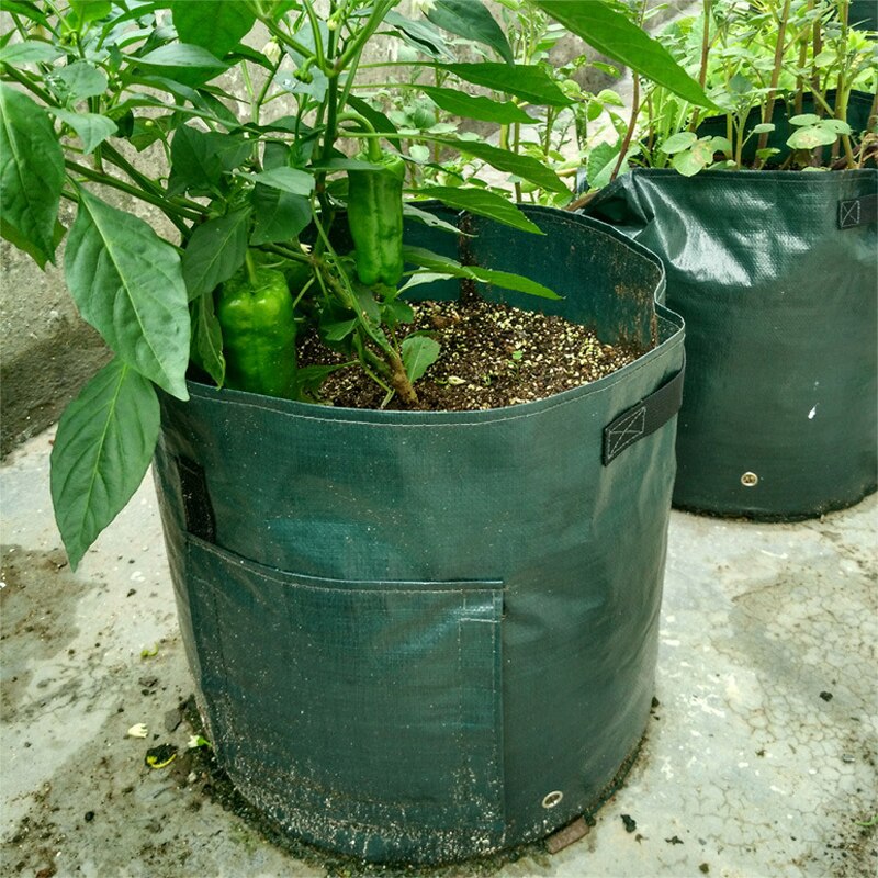 5pcs Geweven Stof Zakken Aardappel Teelt Planten Tuin Potten Plantenbakken Groente Planten Zakken Grow Bag Farm Home Tuin PE tas