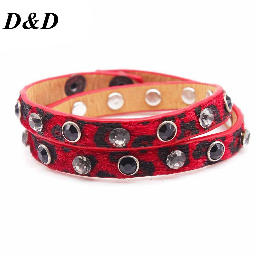 D & D 6 Kleur Mode Meerdere Lagen Charm Armband Voor Vrouwen Vintage Lederen Armbanden & Bangle Femme Partij Sieraden
