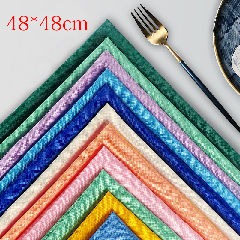 1Pc Cloth Napkin Polyester Table Napkins Restaurant Dinner Wedding Table Napkins Banquet Decor Supplies Party Decoration