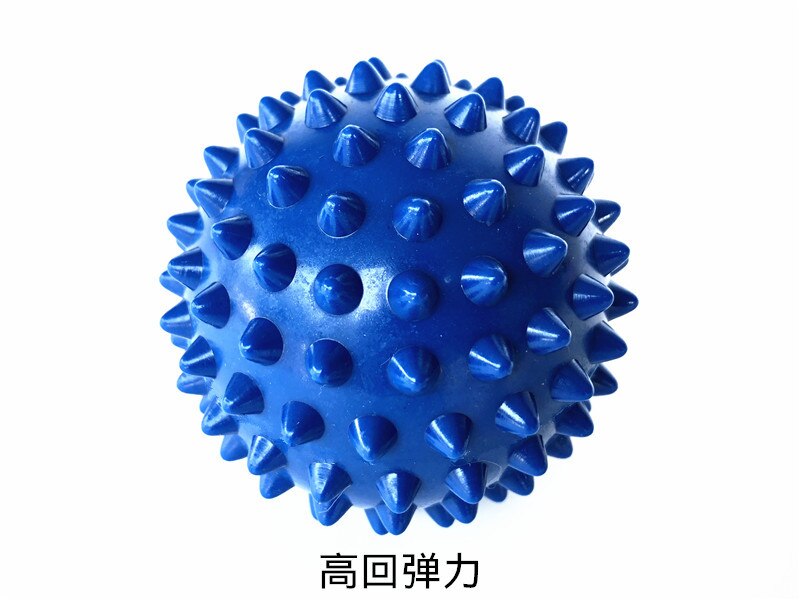 Holdbar pvc spiky hånd massage bold trigger point sport fitness hånd fod smerte lindring fitness bolde udstyr yoga bold: Blå