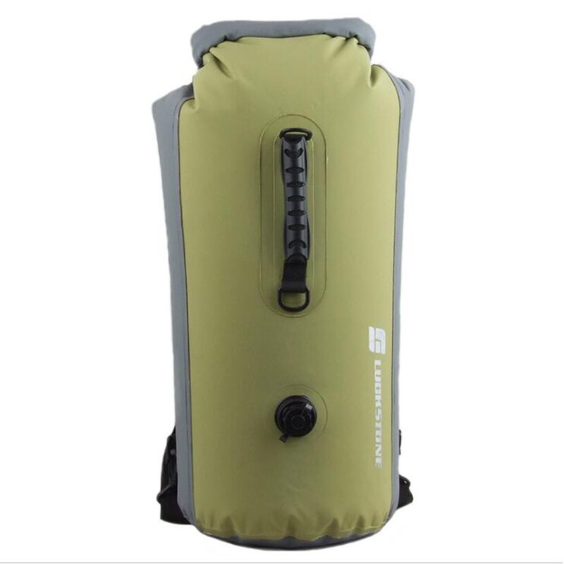 30l oppblåsbare dykkebag vanntett tørr bag ryggsekk sammenleggbar bøtte fiske roll top ryggsekk hav drybag kajakk utendørs pakke: 25l grønne