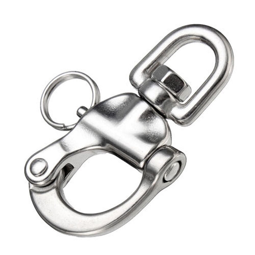 Primavera hebilla giratoria con Snap grillete pánico corchete de la horquilla de acero inoxidable 316 abierta llavero de coche barco Marina Accesorios