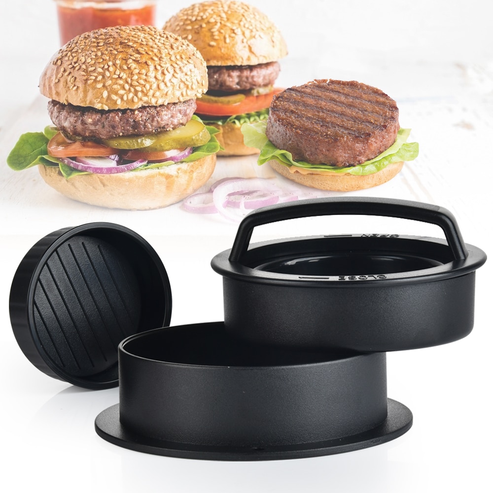 Formes de Hamburger manuelles Presses 80 pièces 11cm galette papier étanche à l'huile antiadhésive Burger Kit de presse formes moules outils de viande Gadgets de cuisine