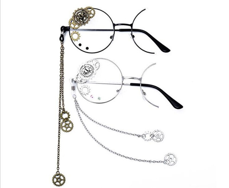 Lolita punk Bat Gear colgantes con gafas personalidad de estudiante con gafas con media montura D023