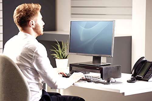 Fellowes Suites-height-adjustable computer monitor lift Holder features storage tray