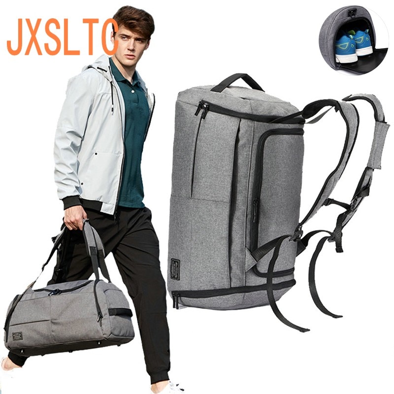 35L hommes multifonction sac de voyage cabine bagages hommes sacs de voyage grande capacité noir gris sac à dos toile décontracté sac de sport