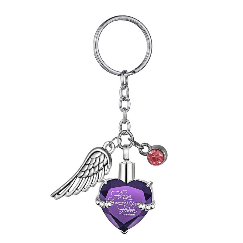 1PC Bunte Herz knapp aufbringen Feuerbestattung Asche Schmuck Keychain Haustier Denkmal Hund Katze Urnen DIY Liefert: 4